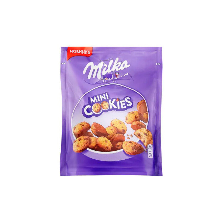 Печенье Milka Mini Cookies с кусочками шоколада 100 г - фотография № 5