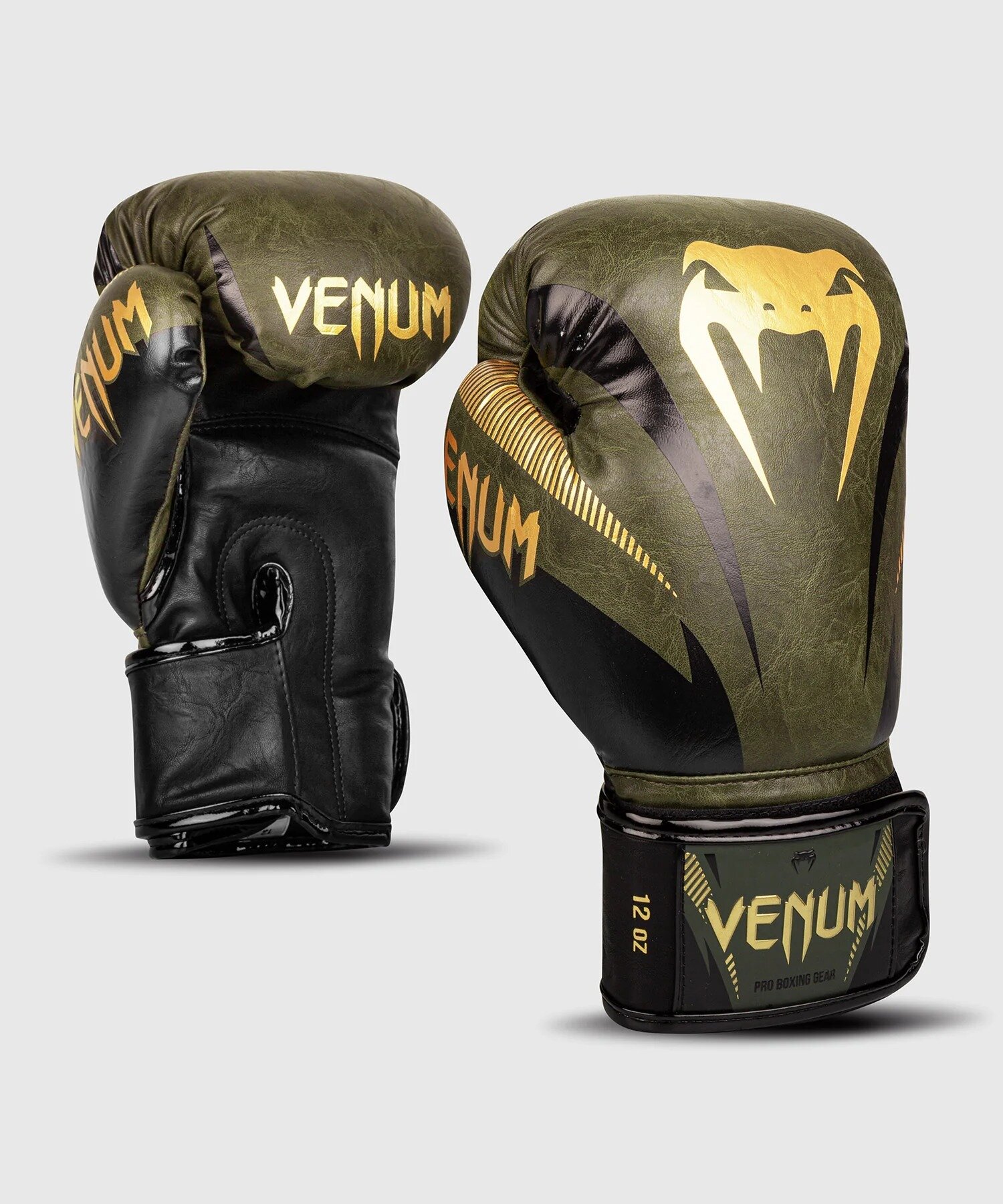 Боксерские перчатки Venum Impact хак/золот. - Venum - Хаки - 10 oz