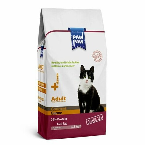 Pawpaw сухой корм для кошек Adult Cat Food Gourmet 1,5 кг