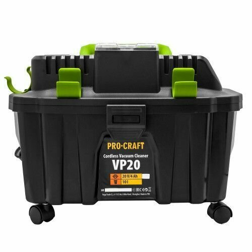 Пылесос строительный аккумуляторный Procraft VP-20 ( 1 АКБ + ЗУ) 200Вт, 10л, шланг 2м