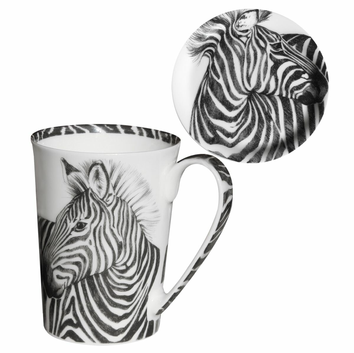 Кружка с крышкой 450 мл Taitu Wild Spirit Zebra - фото №1