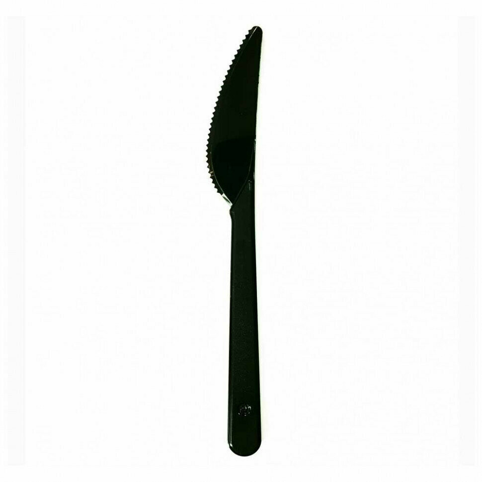 Ножи одноразовые PakStar 100 штук / Нож одноразовые черные 180мм - 2 упаковки по 50 штук