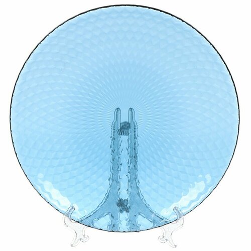 Тарелка обеденная, стекло, 25 см, круглая, Идиллия Лондон Топаз 2, Luminarc, Q1313, синяя. 422366
