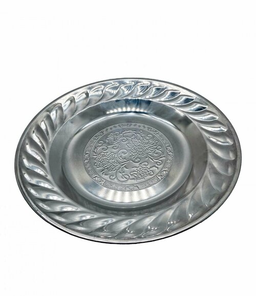Тарелка из нержавеющей стали / Тарелка сервировочная, , 22 см. / Тарелка десертная