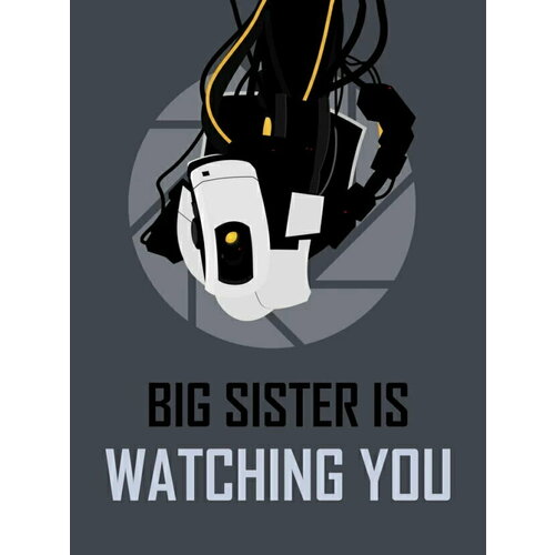 Плакат, постер на бумаге Portal 2-Big Sister Is Watching You/игровые/игра/компьютерные герои персонажи. Размер 30 х 42 см лусине и