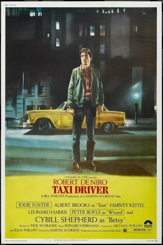 Плакат постер на холсте Таксист (Taxi Driver) Мартин Скорсезе. Размер 21 х 30 см