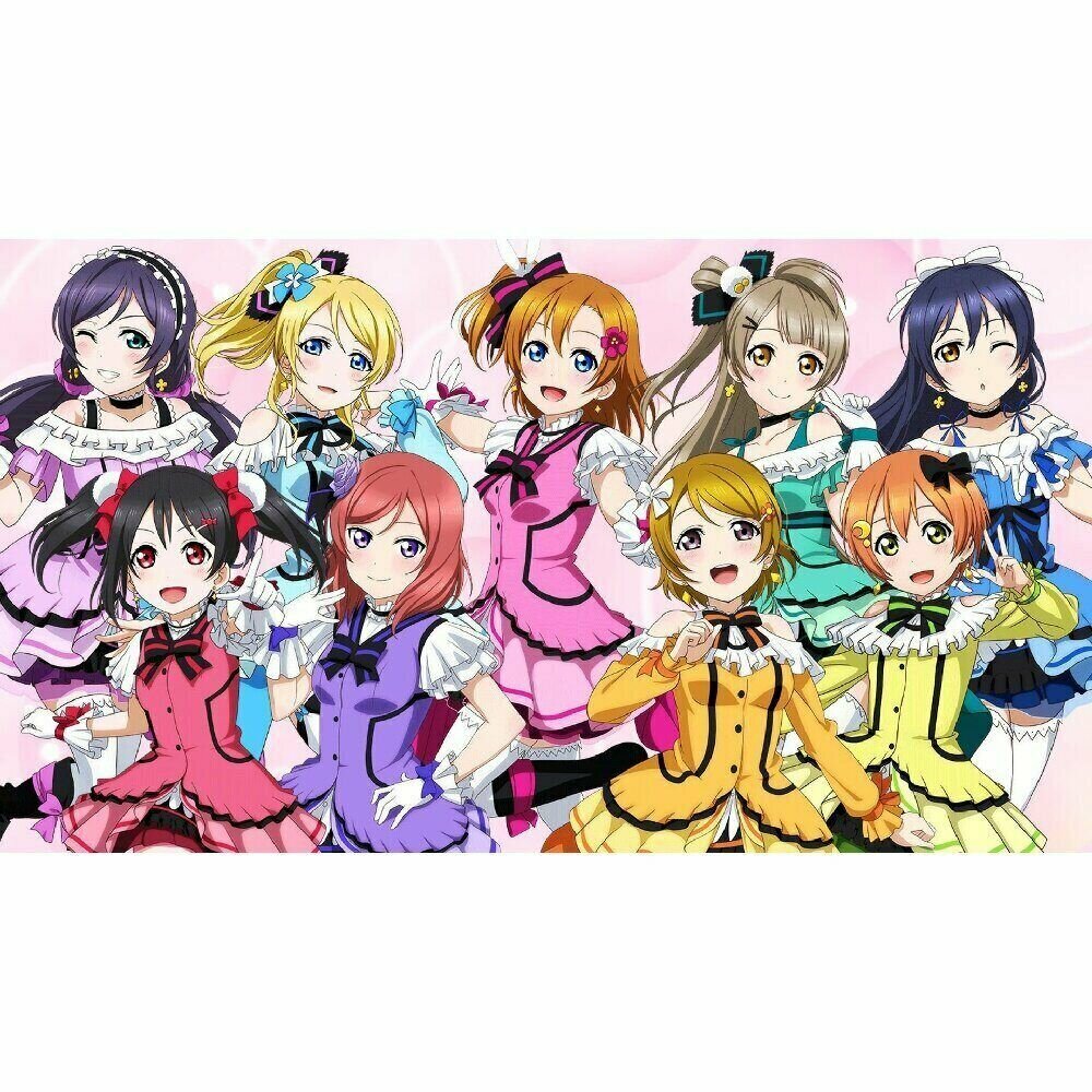 Плакат постер на холсте Живая любовь Love Live. Размер 21 х 30 см