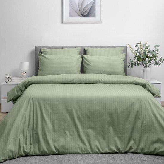 Полутораспальный комплект постельного белья Волшебная Ночь Smoke Green с наволочками 70х70