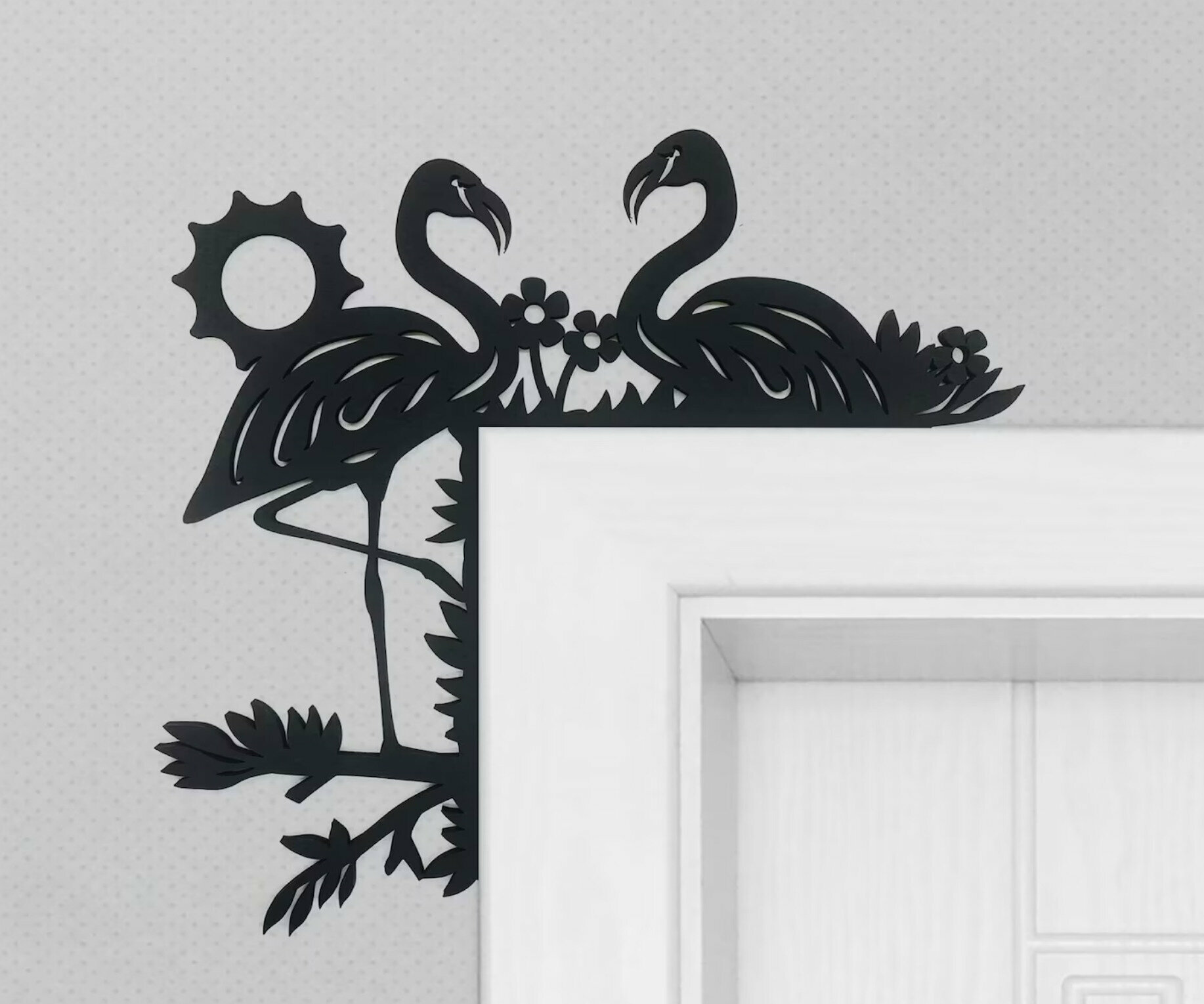 Панно 30х30 см 2 шт "Фламинго" декоративное настенное чёрное, декор на стену, картина