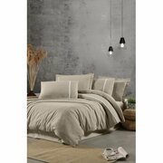 Двуспалный комплект постельного белья Arya Home Arya Brunette с эффектом Stone Washed 200x220 с 4 наволочками