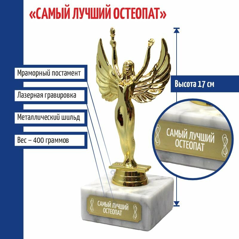 Подарки Статуэтка Ника "Самый лучший остеопат" (17 см)