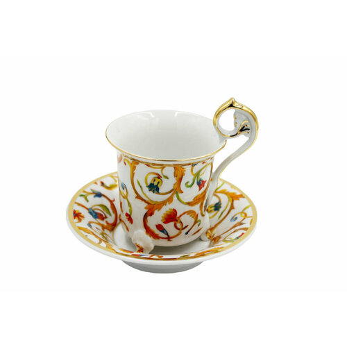 Чашка высокая с блюдцем на ножке 0,20 л. Ампир 