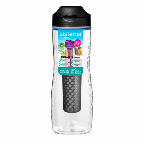 Бутылка для воды Sistema Hydrate Tritan Infuser 800мл Black (660)