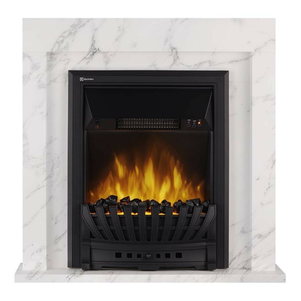 Каминокомплект: Очаг Electrolux EFP/P-1020LS портал Simple Classic белый мрамор