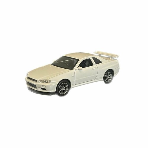 Машинка WELLY NISSAN SKYLINE GT-R R34 / модель машины 1:38 с пружинным механизмом / Белый машинка welly 1 24 nissan skyline gt r r34 синий