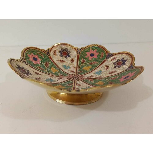 Конфетница, латунь, цветная эмаль, 15 см