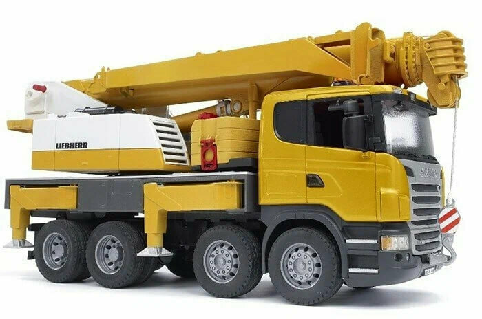 Автокран Bruder Scania R-Series, 03-570 1:16, 62 см, желтый