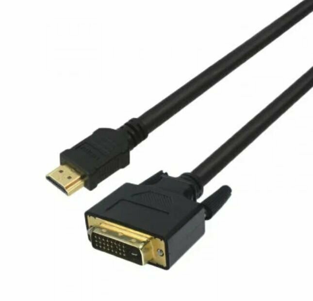 Кабель аудио-видео Lazco WH-141, HDMI (m) - DVI-D(m) , 15м, GOLD черный [wh-141(15m)] Noname - фото №5