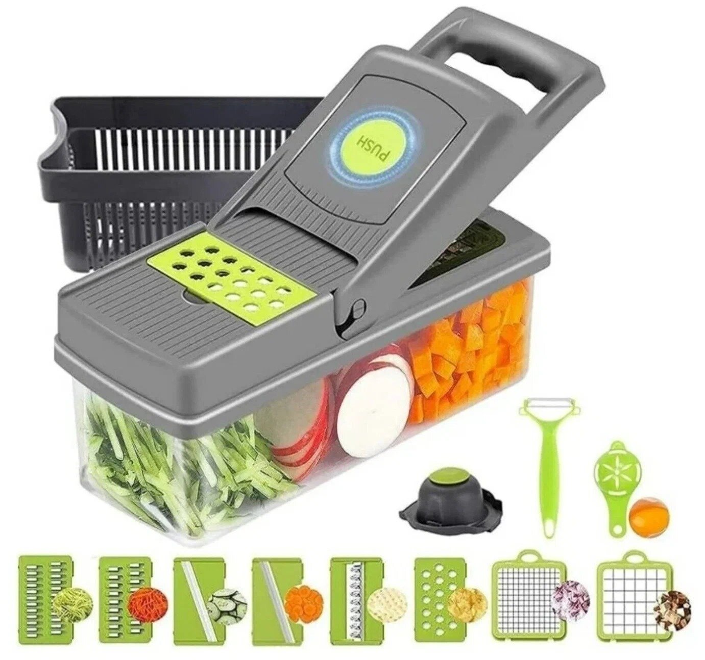 Овощерезка Bodom Viggie Slicer 14в1 с контейнером и овощечисткой