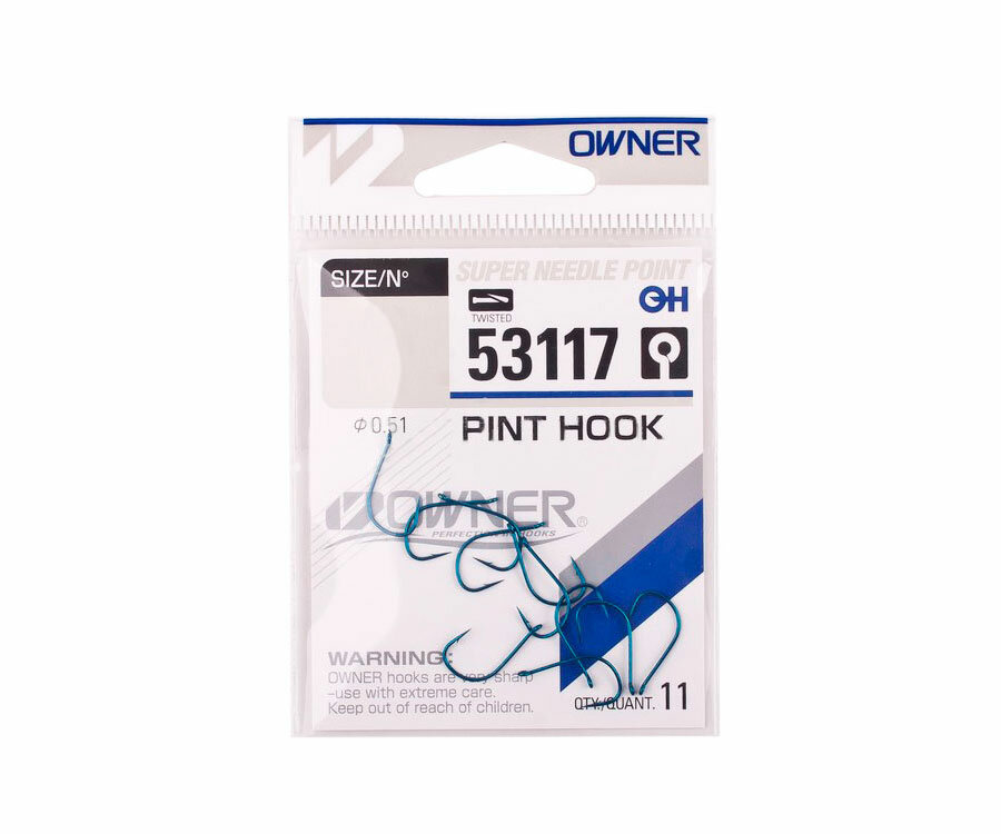 OWNER Крючок Pint Hook blue №10 12шт