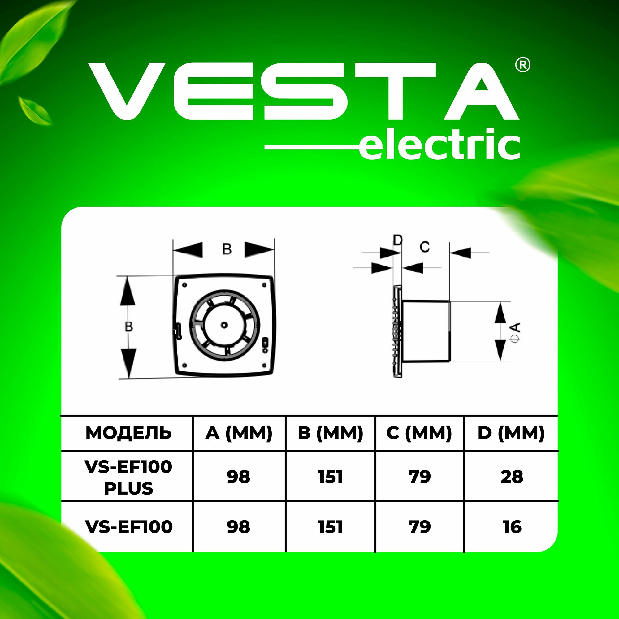 Вентилятор вытяжной с крышкой черный Vesta-Electric EF-100 Plus BLACK - фотография № 4