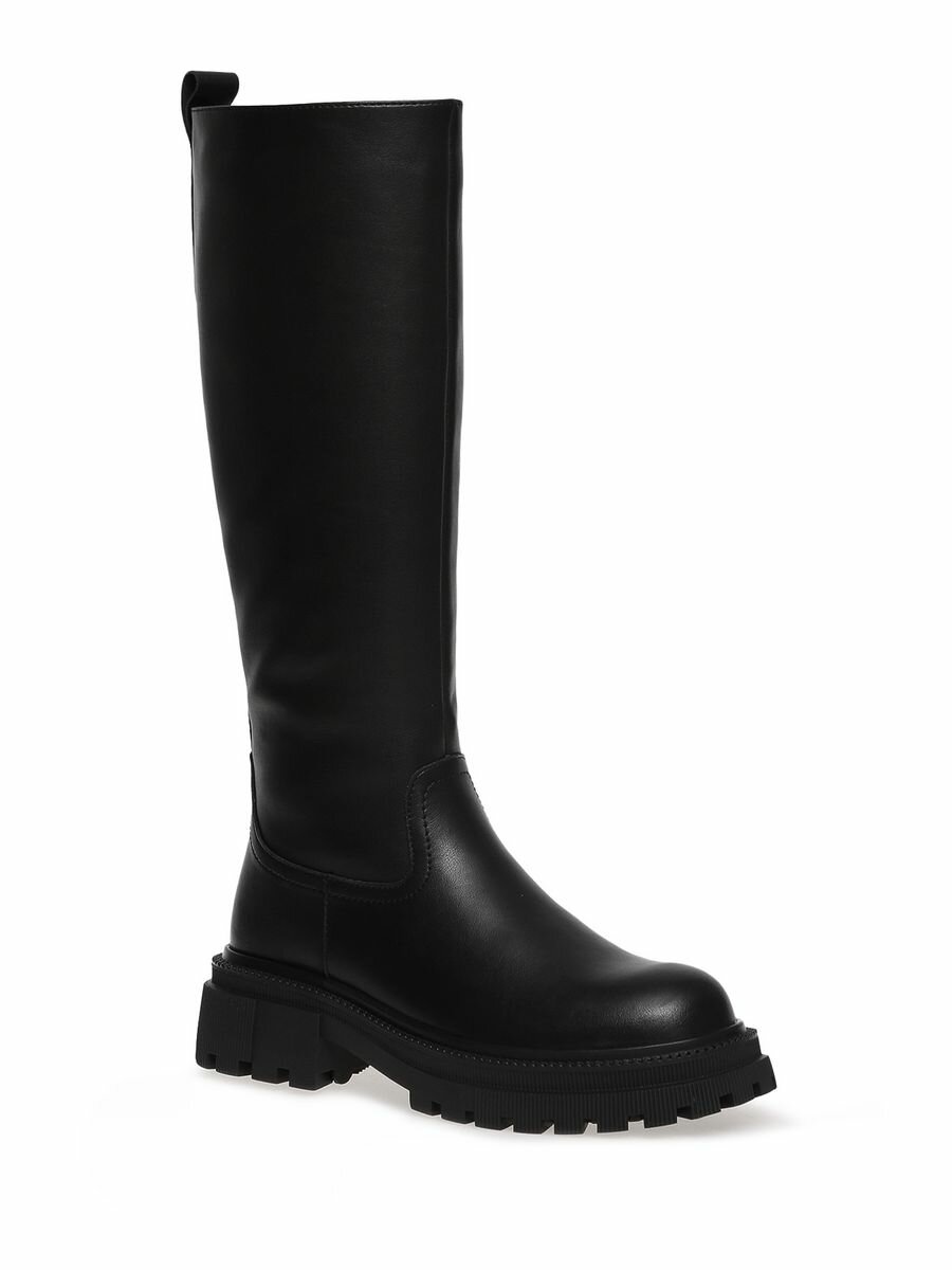 фото Сапоги натуральная кожа теплые на зиму женские El Tempo, CDZ3_2820-673KBM-2-WT_BLACK, черный, 39