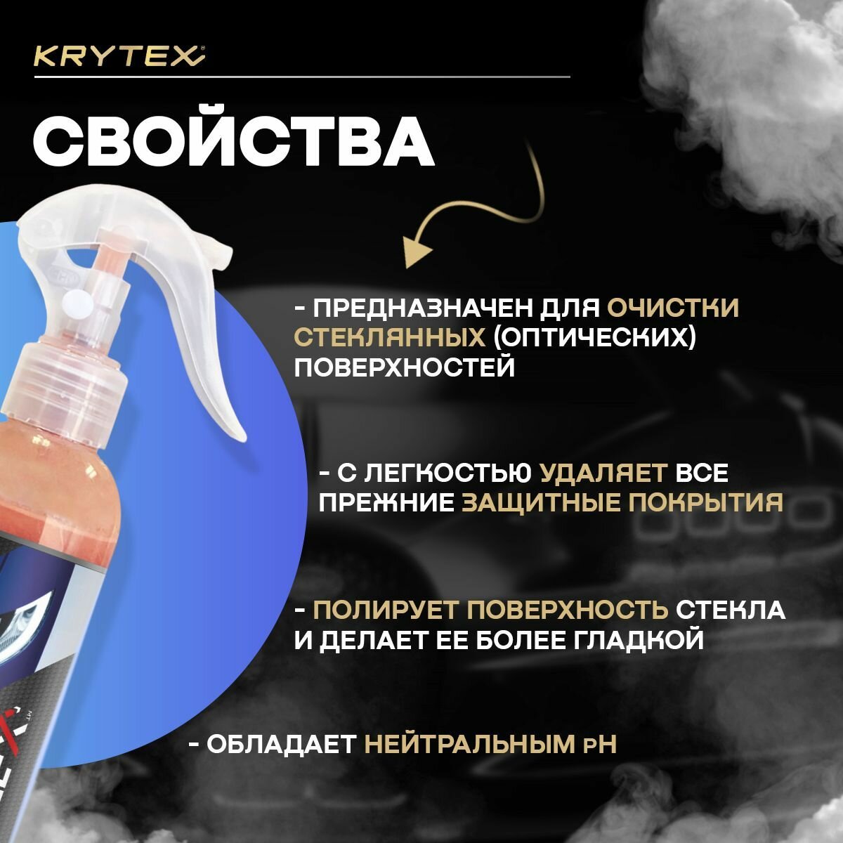 KRYTEX OPTIC ультра-очиститель для стекол 250 мл