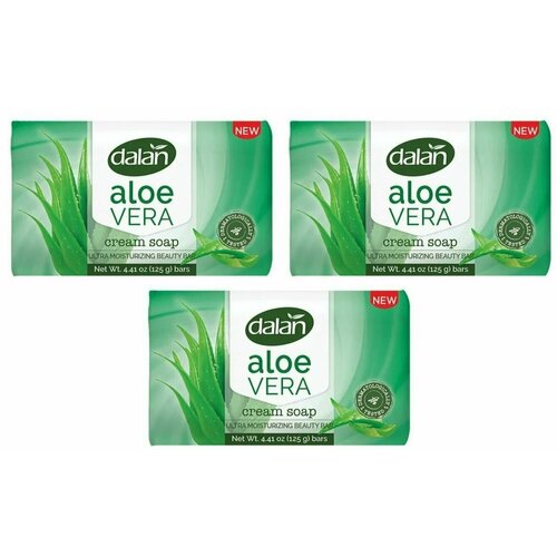 Dalan Кремовое мыло Алое Вера, натуральное, 150 г, 3 шт