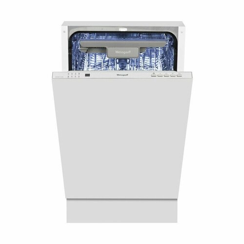 Встраиваемая посудомоечная машина WEISSGAUFF BDW 4134 D, узкая, ширина 44.8см, полновстраиваемая, загрузка 9 комплектов, серый