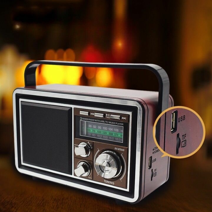 Радиоприемник портативный в ретро стиле RX-BT065 FM/AM/SW USB