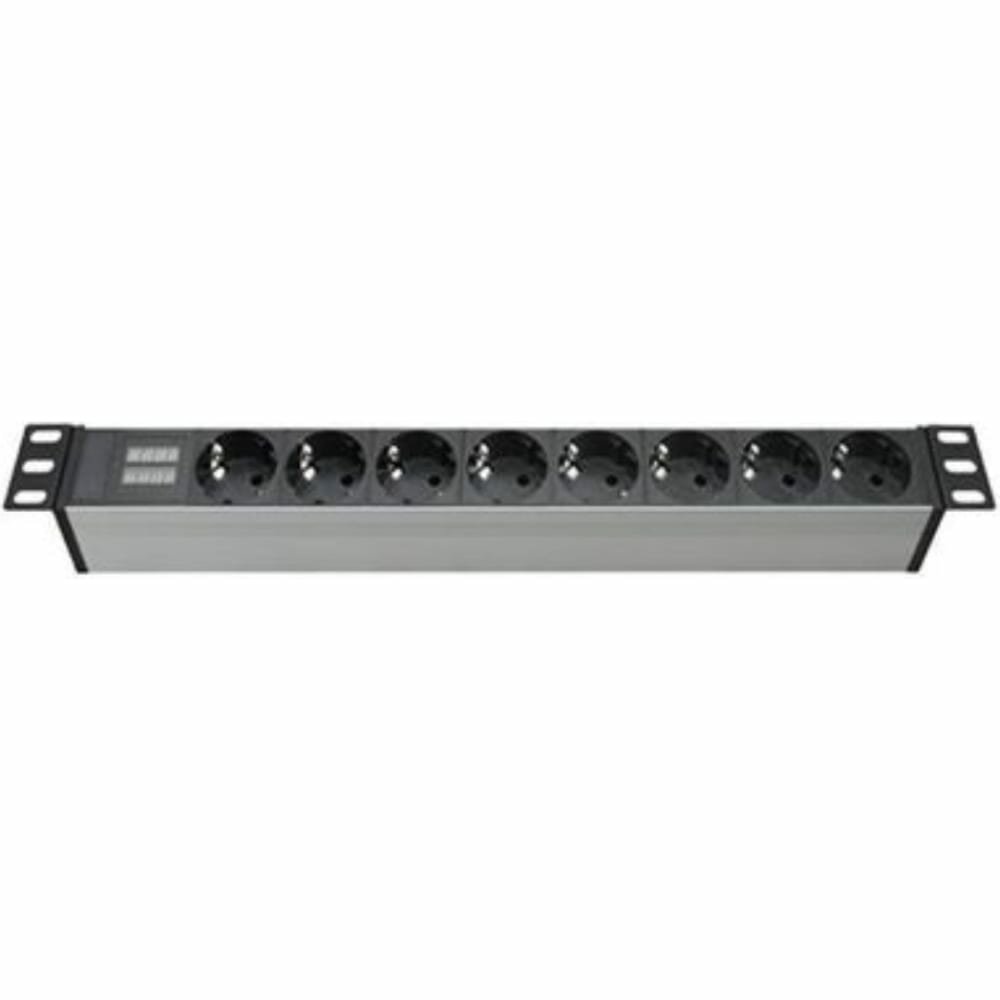 DKC Блок распределения питания (PDU) 19" 16A с индикацией, Вых:8 Schuko, Вх: Schuko R519SH8CD