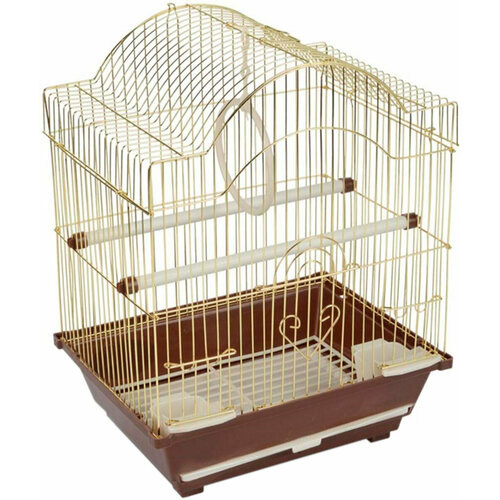 клетка для птиц ferplast regina золотая 32 5х49см Клетка для маленьких птиц Золотая клетка A113G золотая 30 х 23 х 39 см (1 шт)