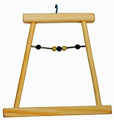 фото Качели Дарэлл для попугаев малые с бусами деревянные