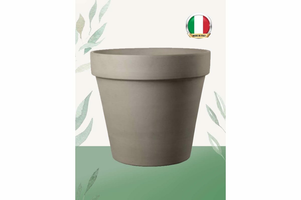Горшок глиняный Deroma VASO 0111C D11 H10 темно-серый - фото №6