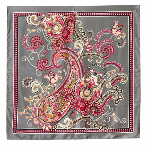 Платок Roby Foulards,90х90 см, серый