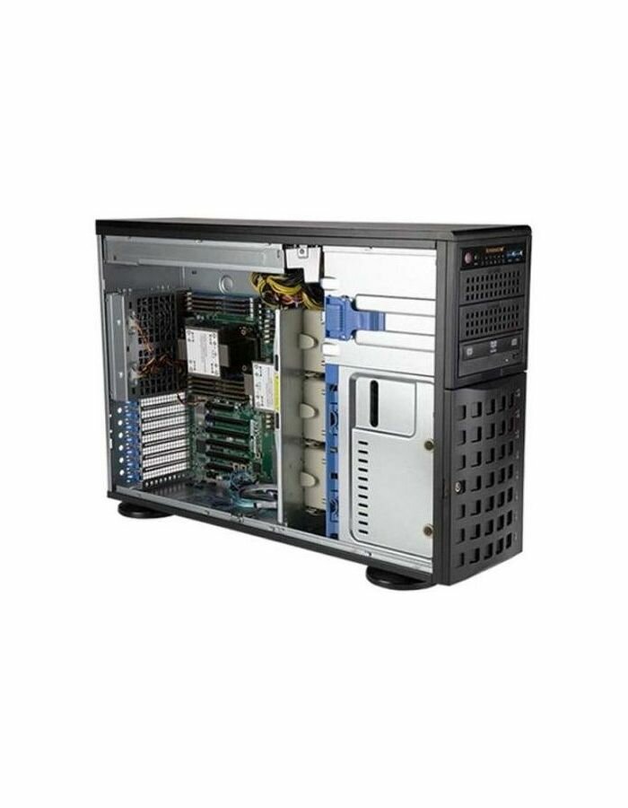 Шасси серверное NEW Supermicro Super Workstation 4U Tower 740A-T no CPU(2)Scalable/TDP 270W/ no DIMM(16)/SATARAID HDD(8)LFF/3x5,25/2x1GbE/6xFHHL,M2/1200W (SYS-740A-T) - фото №7