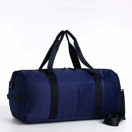 Сумка-баул 50 см, синий сумка дорожная на молнии отдел для обуви наружный карман длинный ремень цвет синий