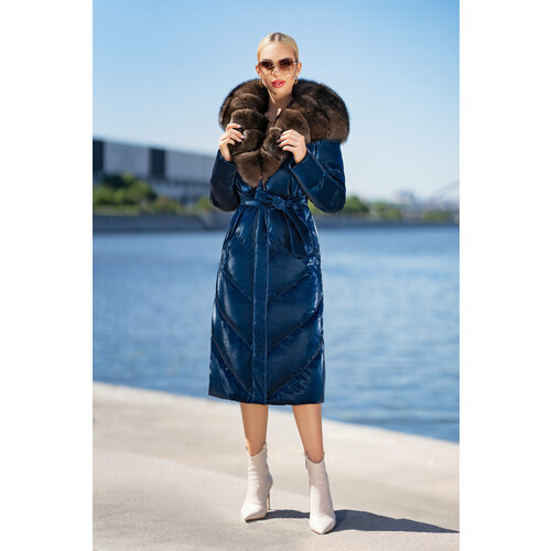 фото Пуховик fashion milano, размер 48, синий