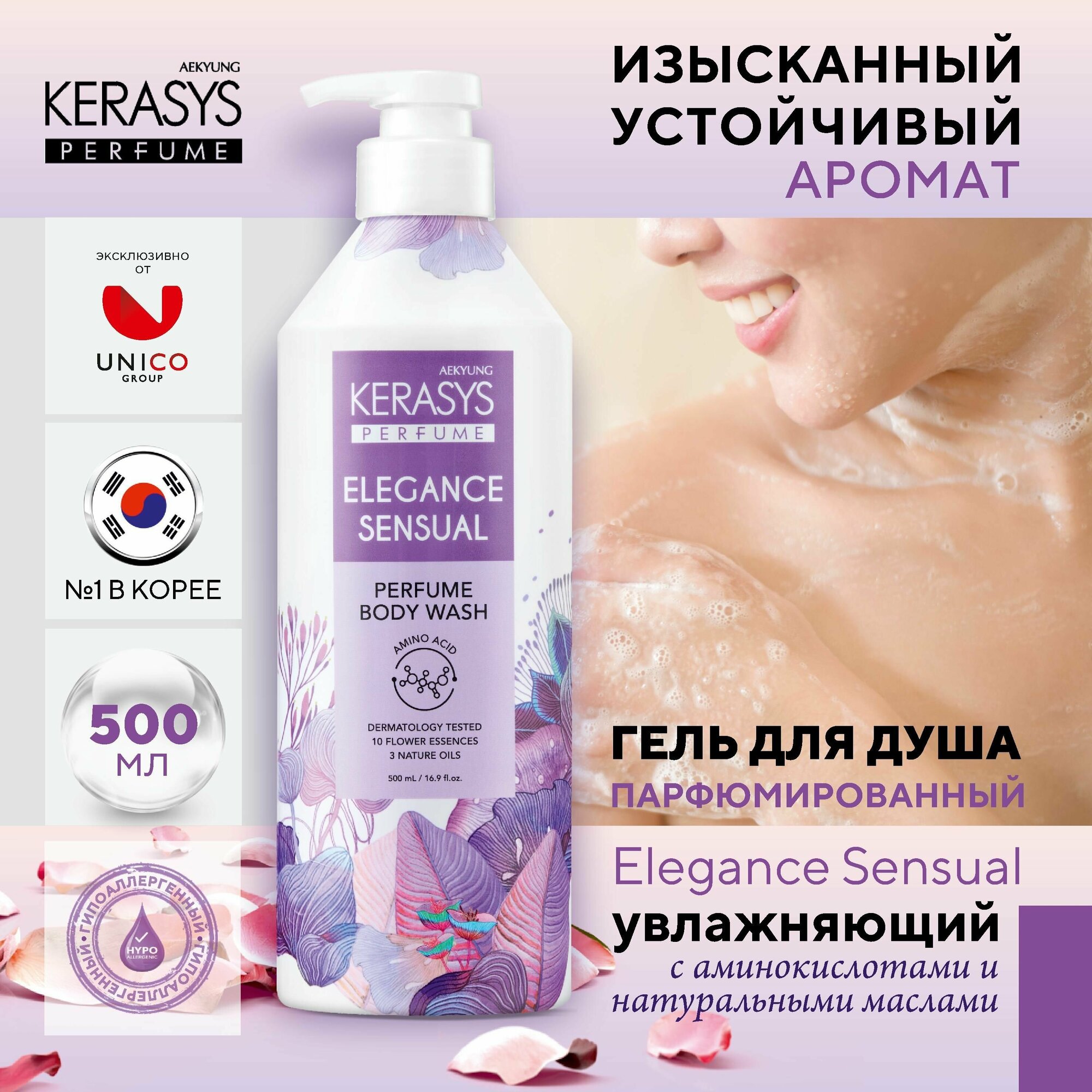 Kerasys Гель для душа Парфюмированный Элеганс 500 мл Корея