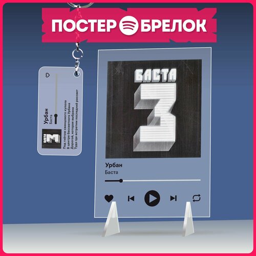Постеры spotify брелок репер Баста подарочный набор