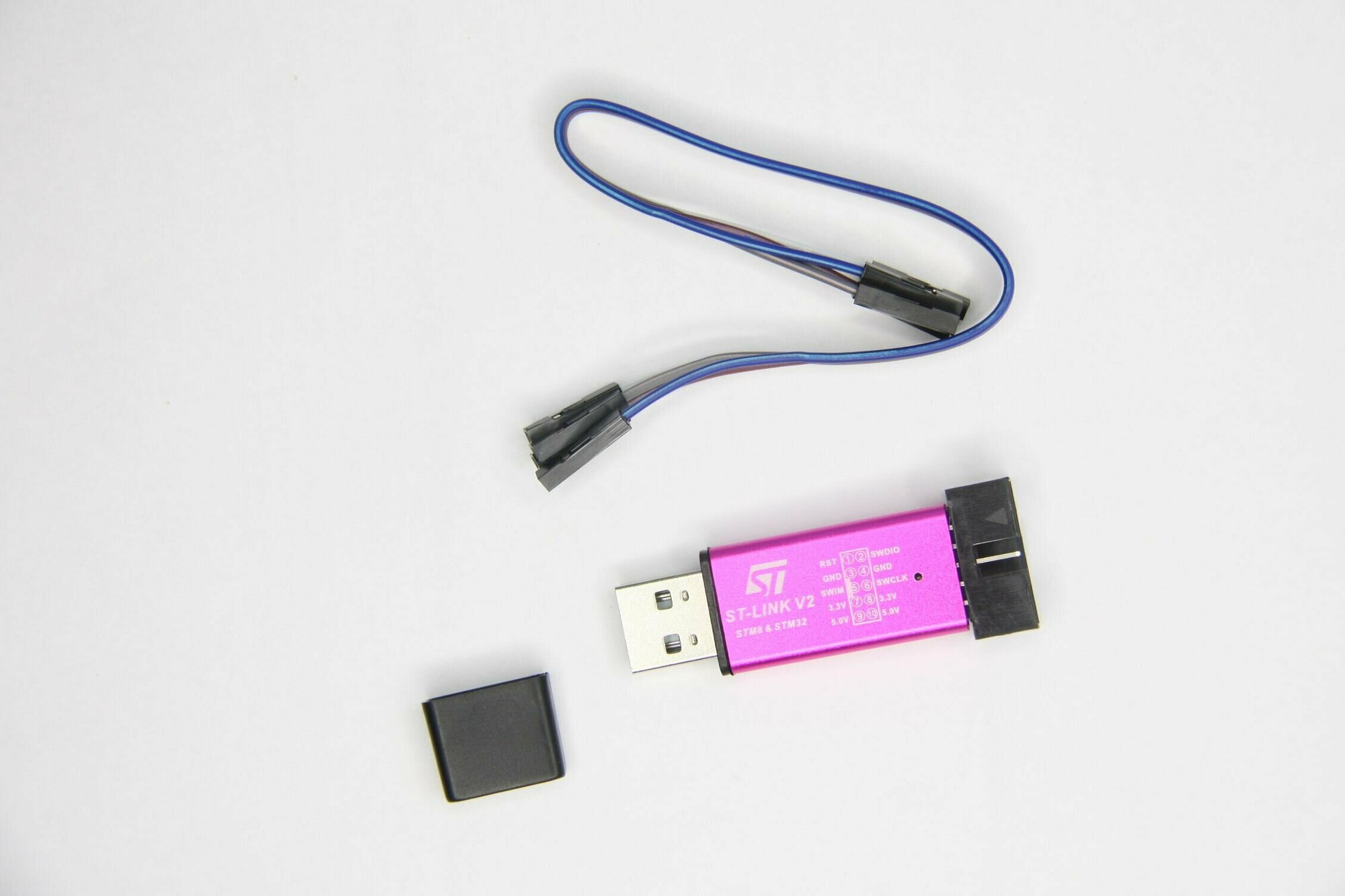 Программатор ST-LINK V2 для микроконтроллеров STM8 и STM32 + кабель — фото 1