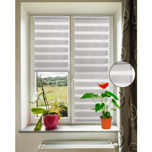 Рулонная штора день ночь 50 на 160 см