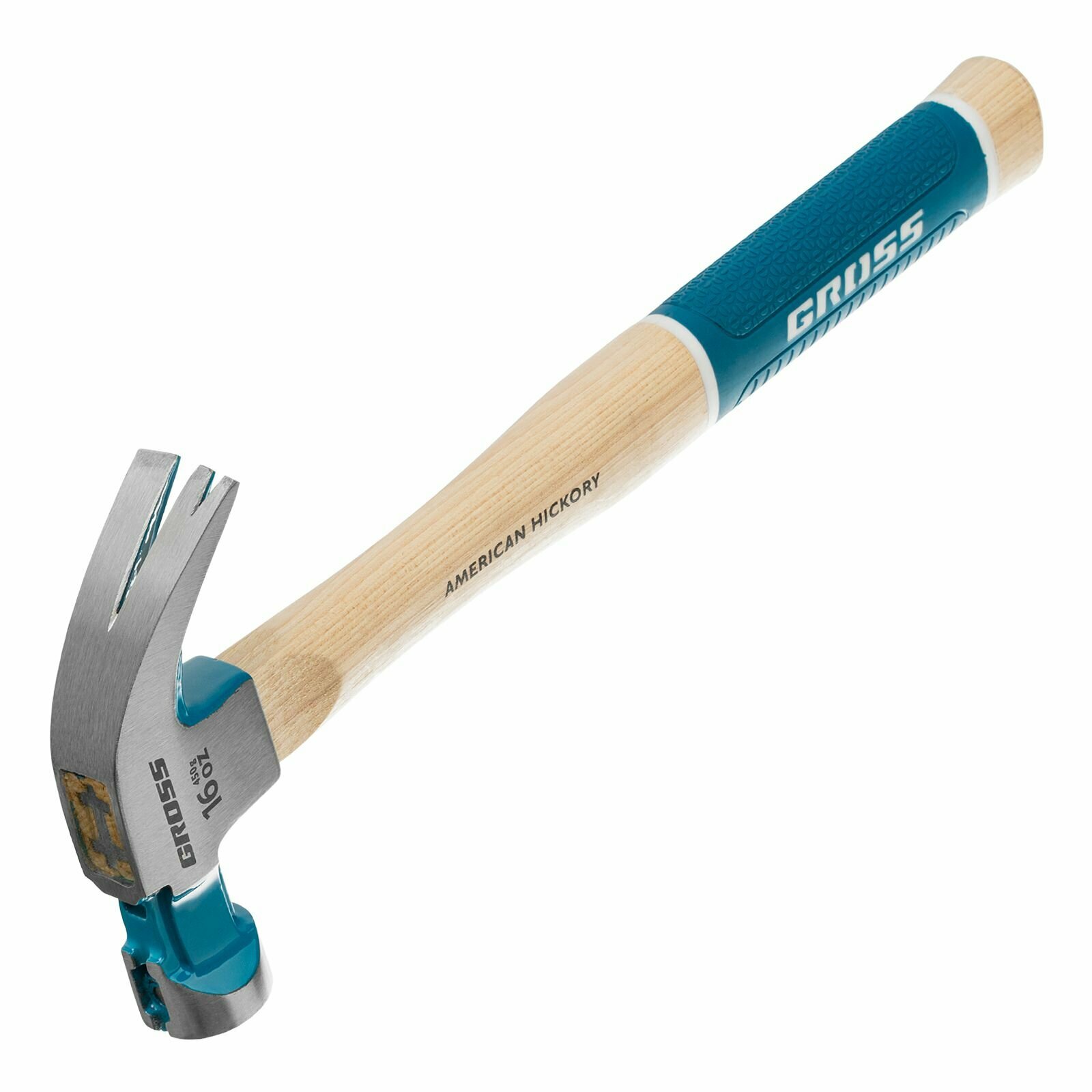 молоток-гвоздодер gross "american hickory" 200г, угол 45, магнит, обрезиненная рукоятка, 10414 - фото №8