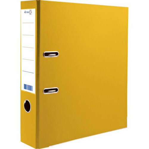 Папка-регистратор 50мм ПВХ с 1 сторонней обтяжкой, металлический уголок, желтая, разборная, арт.3093200. Количество в наборе 2 шт.