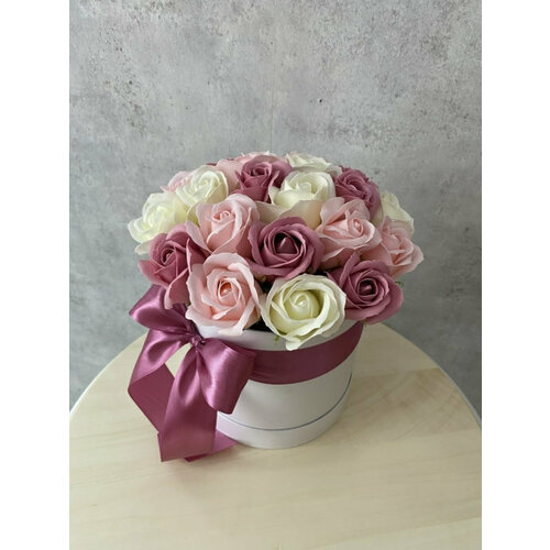 Цветы из мыла Букет из 21 мыльных роз искусственные для декора в доме подарок день рождения