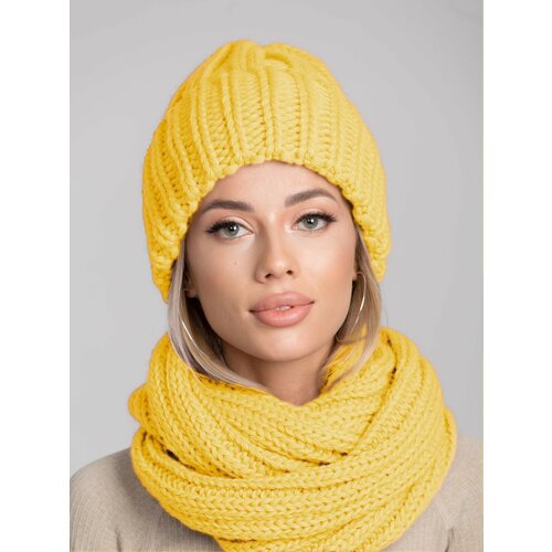 фото Шапка бини inverno intrale, размер 54-58, желтый