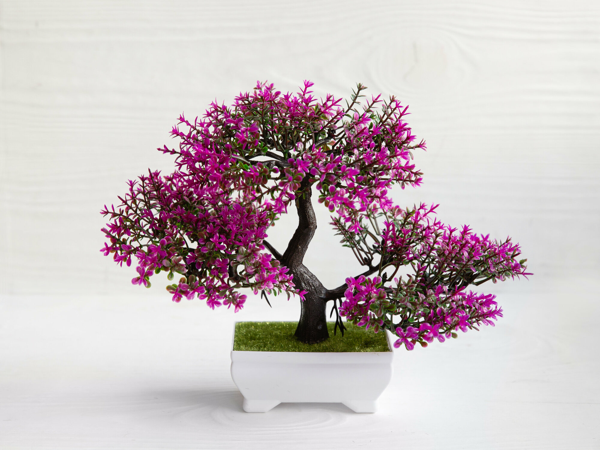 фото Декоративное искусственное растение дерево бонсай в кашпо горшке для декора интерьера искусственный цветок