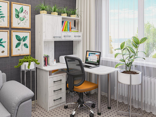 Изображение товара Стол компьютерный МК"Пирамида" СК-35, универсальный (правый, левый), цвет крафт светлый, 178х101х130 см