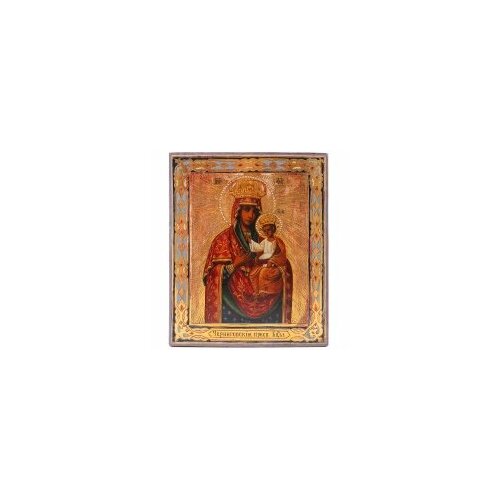 Икона БМ Черниговская 17,5х14,5 19 век #18161 икона бм знамение 31х36 19 век 157760