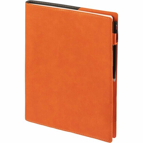 Ежедневник в суперобложке Brave Book, недатированный, оранжевый, 27,7х20,7х1,5 см, искусственная кожа